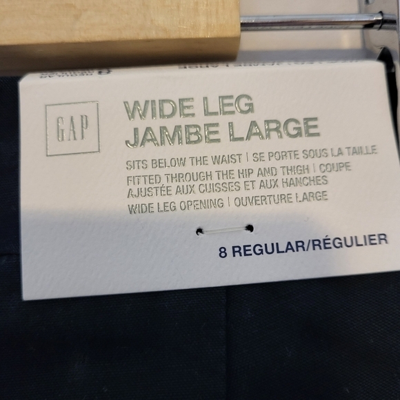 GAP Dark Blue Wide Leg Cotton Pant Size 8 - Picture 5 of 11